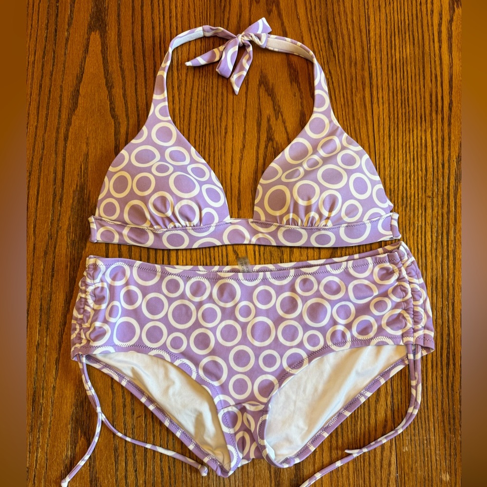 VS Purple and White Ring Push Up Bikini Size L